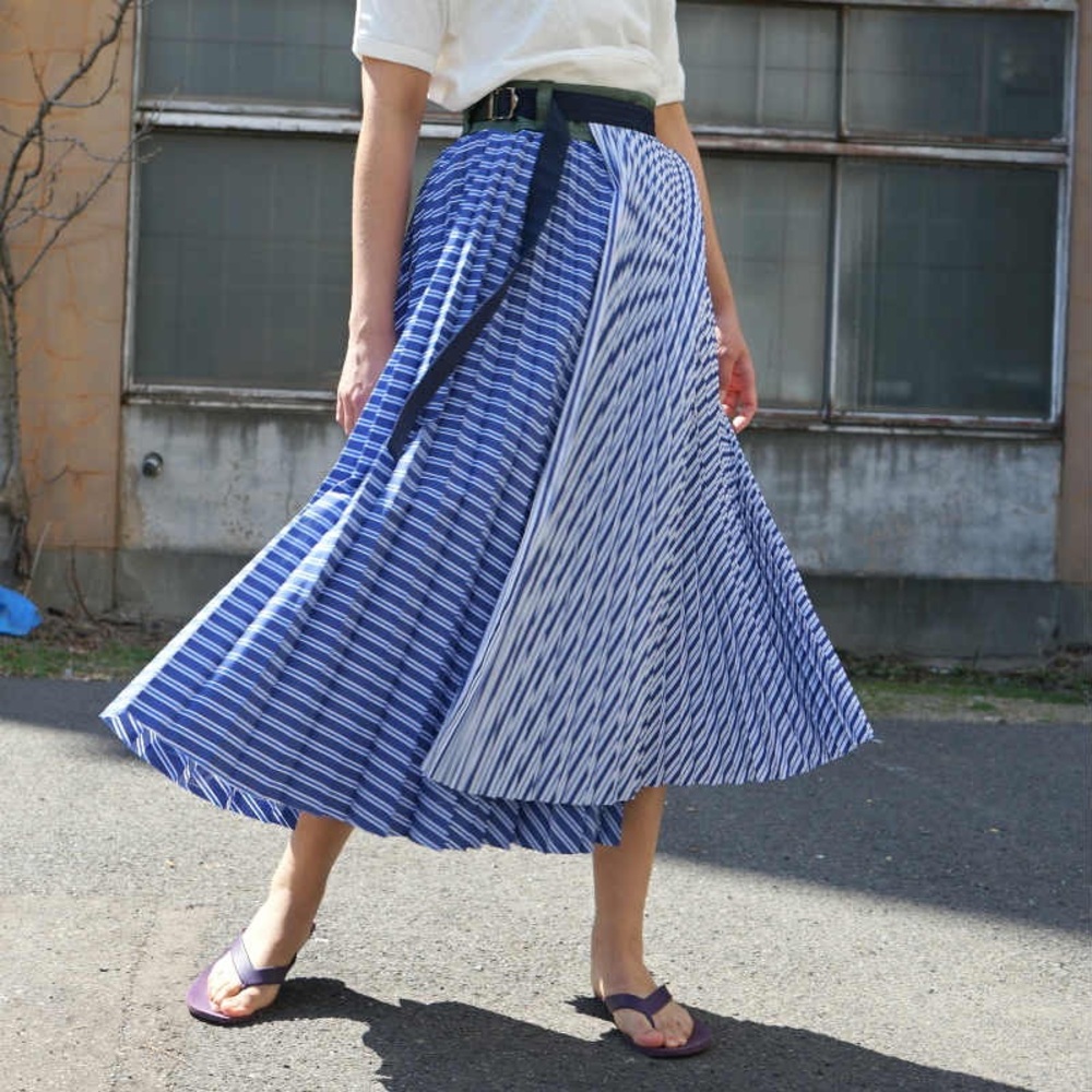 Sacai NWOT Cotton Poplin Pleated Midi Skirt - Size 2